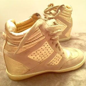 Wanted gold platform sneakers